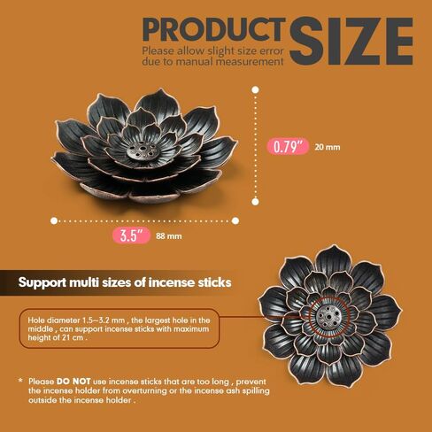 Incense Burner, Incense Holder for Sticks, Brass Lotus Incense Stick Holder and Detachable Ash Catcher in Saudi Arabia
