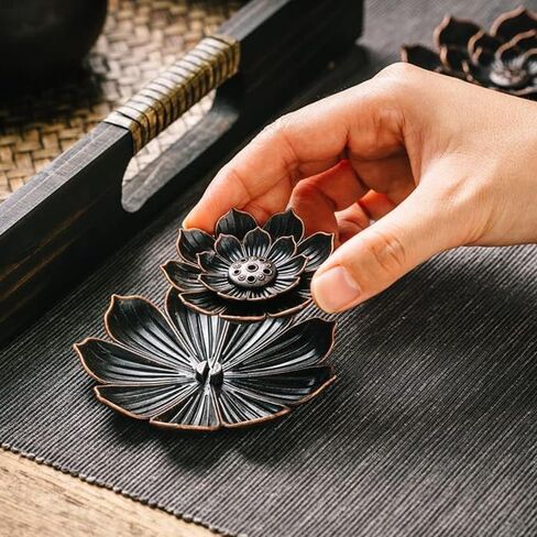 Incense Burner, Incense Holder for Sticks, Brass Lotus Incense Stick Holder and Detachable Ash Catcher in Saudi Arabia