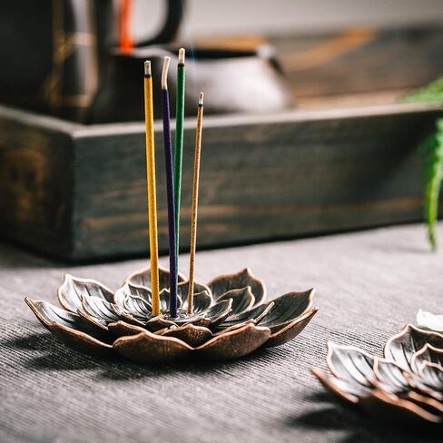 Incense Burner, Incense Holder for Sticks, Brass Lotus Incense Stick Holder and Detachable Ash Catcher in Saudi Arabia