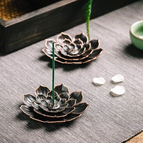 Incense Burner, Incense Holder for Sticks, Brass Lotus Incense Stick Holder and Detachable Ash Catcher in Saudi Arabia
