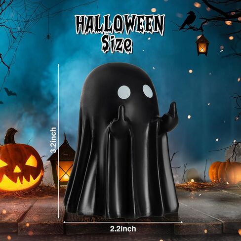 Halloween Pumpkin Figurine Decor - Spooky Resin Finger Statue Ghost Figures for Home Decorations, Cute Resin Statue Ghost Decor, Spooky Ghost for Table Centerpieces Shelf Mantel Display in Saudi Arabia