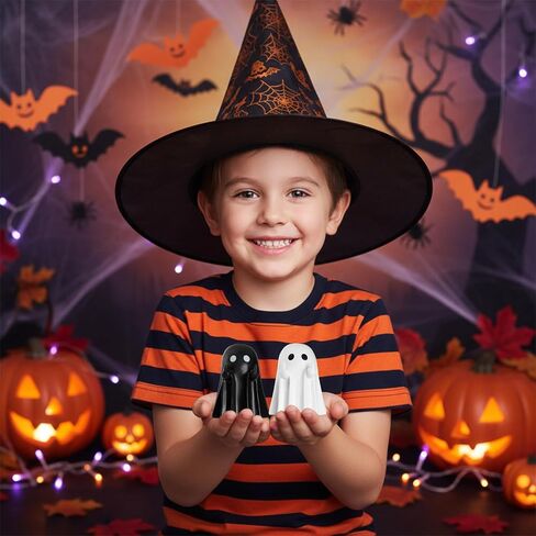 Halloween Pumpkin Figurine Decor - Spooky Resin Finger Statue Ghost Figures for Home Decorations, Cute Resin Statue Ghost Decor, Spooky Ghost for Table Centerpieces Shelf Mantel Display in Saudi Arabia