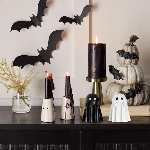 Halloween Pumpkin Figurine Decor - Spooky Resin Finger Statue Ghost Figures for Home Decorations, Cute Resin Statue Ghost Decor, Spooky Ghost for Table Centerpieces Shelf Mantel Display in Saudi Arabia