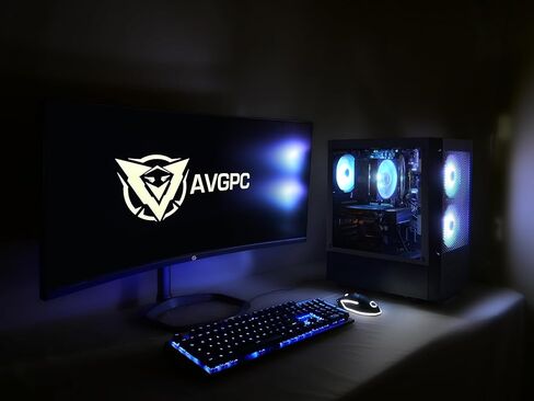 AVGPC Max Gaming PC - AMD RYZEN 7 5700X 8-Core, GeForce RTX 5060, 32GB RAM, 1TB M.2 NVMe SSD, AIO CPU Liquid Cooler Windows 11 Black in Kuwait