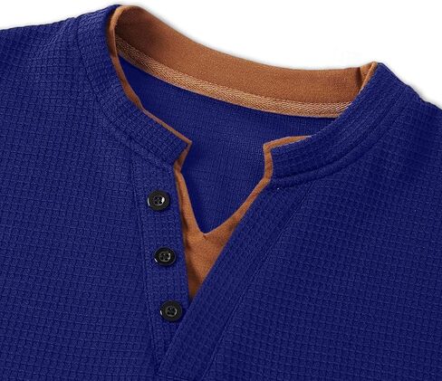 Mens Long Sleeve Henley Shirts Waffle Quarter Button Sweatshirts Western Style with Chest Pocket Fall Outfits 2025 in Saudi Arabia