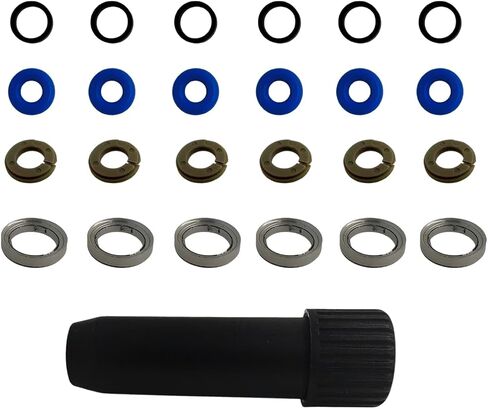 Fuel Injector Seal Kit Compatible with 2015 For GMC Acadia Denali, SLE, SLT 3.6L V6 - Gas 2012 For Buick Enclave Base 3.6L V6 - Gas Replace 12663380 6 Pack in Saudi Arabia