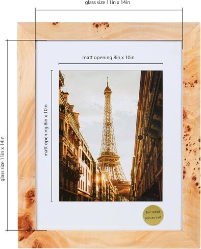 المفاهيم - إطارات صور خشبية مقاس 11 × 14 غير لامعة حتى 8 × 10 - إطارات صور بلمسة نهائية من الخشب الطبيعي للصور العائلية - ديكور جداري أنيق بكميات كبيرة in Kuwait