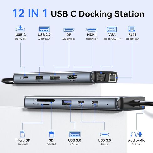 MOKiN USB C to HDMI Multiport Adapter, Type-C Hub Thunderbolt 3 to HDMI 4K Output USB 3.0 Port and USB-C Charging Port, Digital AV Adapter for MacBook Pro/air, Galaxy S8/S9 in Kuwait