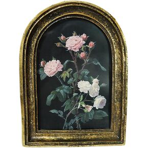 إطار صورة عتيق مقاس 3.5 × 5.5 بتصميمات عتيقة مع الراتنج والزجاج عالي الدقة، وعرض سطح الطاولة وديكور منزلي معلق على الحائط (القوس الذهبي) in Kuwait