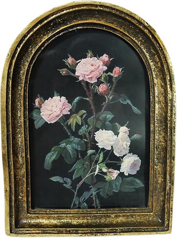 إطار صورة عتيق مقاس 3.5 × 5.5 بتصميمات عتيقة مع الراتنج والزجاج عالي الدقة، وعرض سطح الطاولة وديكور منزلي معلق على الحائط (القوس الذهبي) in Kuwait