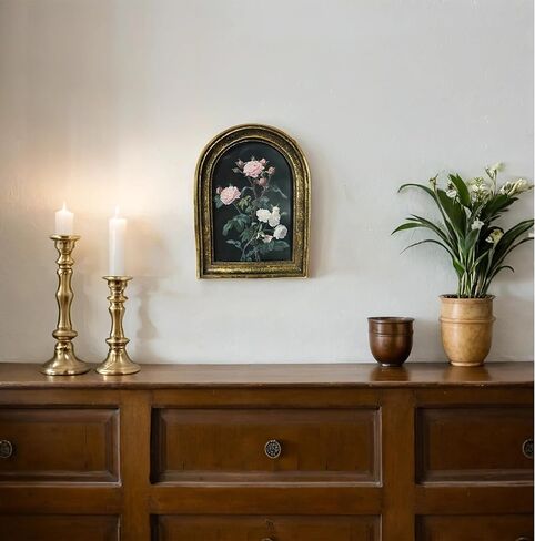 إطار صورة عتيق مقاس 3.5 × 5.5 بتصميمات عتيقة مع الراتنج والزجاج عالي الدقة، وعرض سطح الطاولة وديكور منزلي معلق على الحائط (القوس الذهبي) in Kuwait