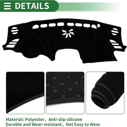 Motoforti Dash Cover, Non-Slip Dashboard Carpet Mat for Mazda 3 2014-2018, Polyester, Black in Saudi Arabia