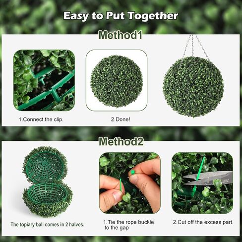 20" Artificial Plant Topiary Ball, Pre-Lit Artificial Topiary Plant with 50 Lights, Timer and Remote Control, Artificial Outdoor Porch Trees with Sturdy Pot for Outdoor Indoor，Red Urn Base 2 pcs in Saudi Arabia