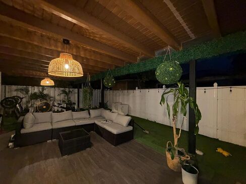 20" Artificial Plant Topiary Ball, Pre-Lit Artificial Topiary Plant with 50 Lights, Timer and Remote Control, Artificial Outdoor Porch Trees with Sturdy Pot for Outdoor Indoor，Red Urn Base 2 pcs in Saudi Arabia