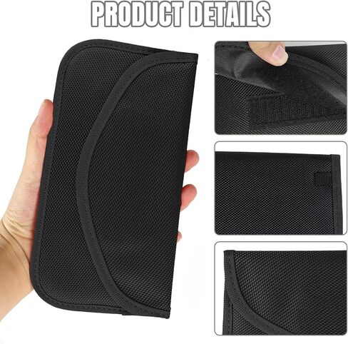 2PCS Faraday Bag for Phones and Car Keys, Keyless Entry RFID Signal Blocking Bag Key Fob Protector, Anti-Theft Faraday Pouch for Cell Phone Privacy Protection, Signal Shielding (Black) in Kuwait