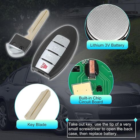 X AUTOHAUX CWTWB1U787 433Mhz Replacement Keyless Entry Remote Smart Key Fob for Infiniti Q70 2014-2019 for Infiniti M37 2011-2012 285E31LL0D 285E3-1MP0D 46 Chip 4 Buttons in Saudi Arabia