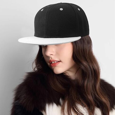 Snapback Hat Flat Bill Visor Hats Adjustable Hip Hop Baseball Cap for Women Men in Saudi Arabia