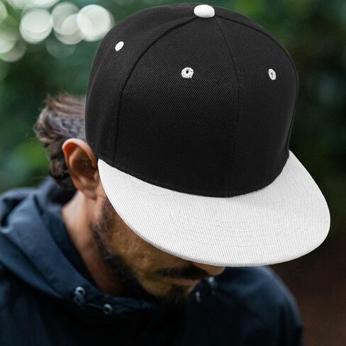 Snapback Hat Flat Bill Visor Hats Adjustable Hip Hop Baseball Cap for Women Men in Saudi Arabia