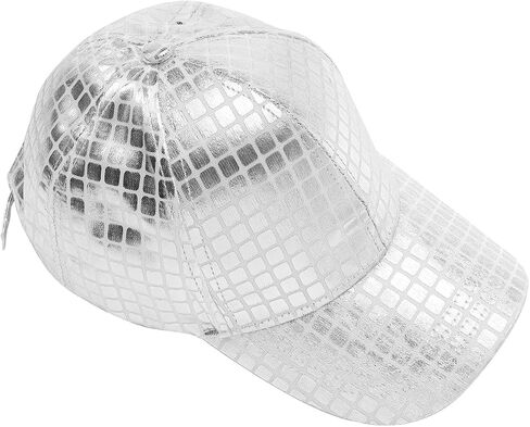 Unisex Metallic Shiny Baseball Cap Punk Hip Hop Strapback Hats Dad Hat Visor Sports Hat in Kuwait