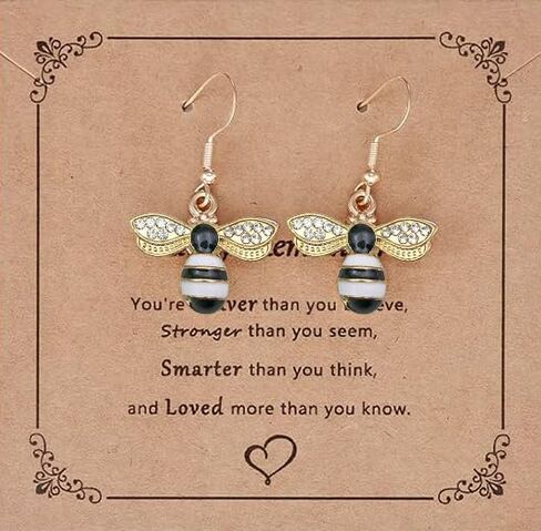Gold Bee Earrings for Women Bumble Bee Earrings Exquisite and Cute Golden Zircon Bees Earring Jewelry in Saudi Arabia