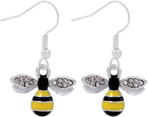 Gold Bee Earrings for Women Bumble Bee Earrings Exquisite and Cute Golden Zircon Bees Earring Jewelry in Saudi Arabia