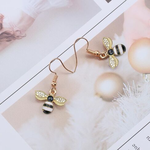 Gold Bee Earrings for Women Bumble Bee Earrings Exquisite and Cute Golden Zircon Bees Earring Jewelry in Saudi Arabia