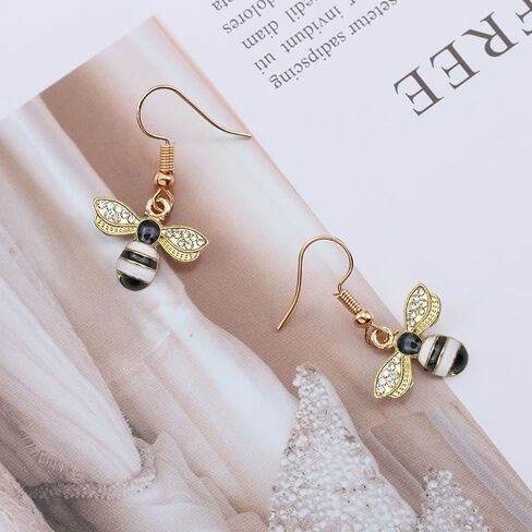 Gold Bee Earrings for Women Bumble Bee Earrings Exquisite and Cute Golden Zircon Bees Earring Jewelry in Saudi Arabia