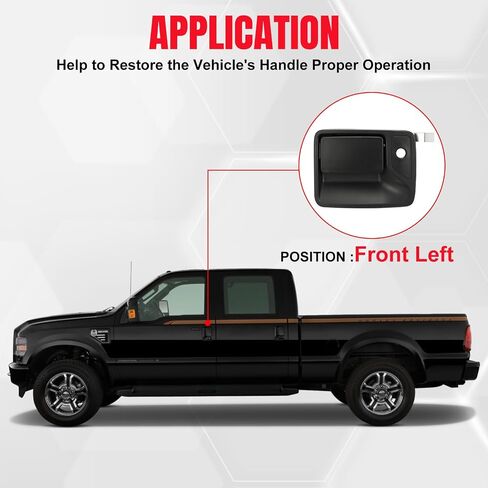 مقبض الباب الخارجي من جانب السائق الأيسر الأمامي متوافق مع Ford Excursion 2000-2005 | F-250 F-350 F-450 F-550 F-650 F-750 سوبر ديوتي 1999-2016 | 7C3Z-2522405-AA 79306 in Saudi Arabia
