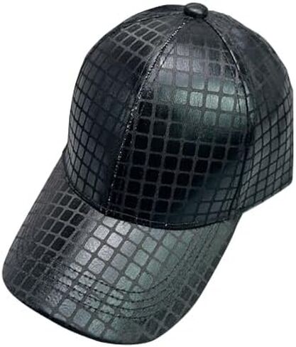 Unisex Metallic Shiny Baseball Cap Punk Hip Hop Strapback Hats Dad Hat Visor Sports Hat in Kuwait