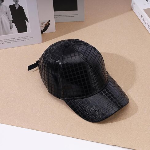Unisex Metallic Shiny Baseball Cap Punk Hip Hop Strapback Hats Dad Hat Visor Sports Hat in Kuwait