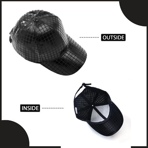 Unisex Metallic Shiny Baseball Cap Punk Hip Hop Strapback Hats Dad Hat Visor Sports Hat in Kuwait