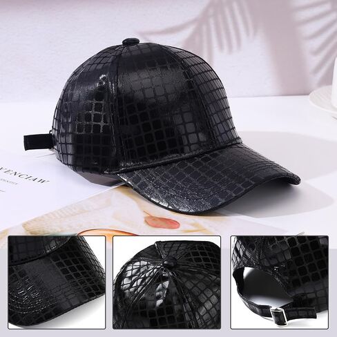 Unisex Metallic Shiny Baseball Cap Punk Hip Hop Strapback Hats Dad Hat Visor Sports Hat in Kuwait