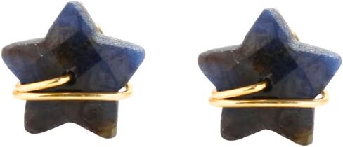 Gempires نجمة أقراط للنساء الذهب سلك ملفوفة مجوهرات الأحجار الكريمة الأصلية هيبوالرجينيك اليدوية الكريستال السماوية جوهرة الأقراط هدية لها in Kuwait