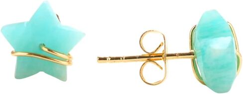 Gempires نجمة أقراط للنساء الذهب سلك ملفوفة مجوهرات الأحجار الكريمة الأصلية هيبوالرجينيك اليدوية الكريستال السماوية جوهرة الأقراط هدية لها in Saudi Arabia
