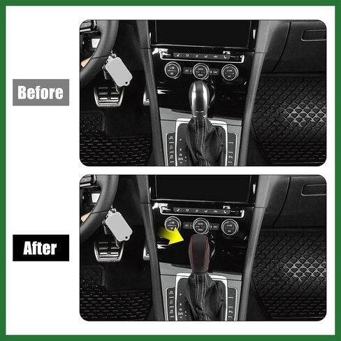 غطاء مقبض ناقل الحركة من الجلد الصناعي من Motoforti لسيارة Volkswagen Jetta Tiguan 2011-2019 Passat Beetle 2012-2019 Atlas 2018-2019 CC 2013-2017 خط أحمر طويل الأمد in Saudi Arabia