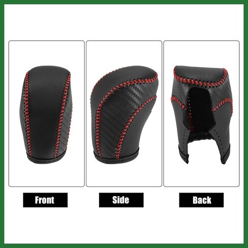 غطاء مقبض ناقل الحركة من الجلد الصناعي من Motoforti لسيارة Volkswagen Jetta Tiguan 2011-2019 Passat Beetle 2012-2019 Atlas 2018-2019 CC 2013-2017 خط أحمر طويل الأمد in Saudi Arabia