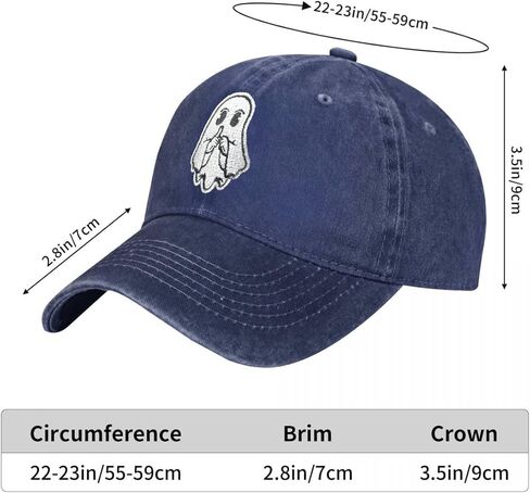 قبعة بيسبول مطرزة بتصميم شبح لطيف، حزام قابل للتعديل، نمط شخصية الهالوين المضحك in Kuwait