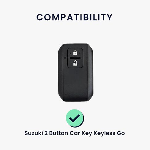 غطاء مفتاح kwmobile متوافق مع سوزوكي 2 زر مفتاح السيارة بدون مفتاح - حافظة حماية حامل السيارة من السيليكون الناعم - أسود in Saudi Arabia
