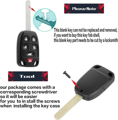 Replacement Key Fob Cover Case Fit for 2011 2012 2013 Honda Odyssey Keyless Entry Key Fob Shell (N5F-A04TAA) in Kuwait