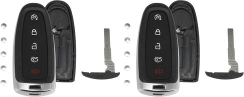 X AUTOHAUX 2 قطعة 5 أزرار بديلة ذكية لمفتاح فوب حافظة مفتاح بعيد للدخول بدون مفتاح غطاء لمفتاح Ford Escape C-Max Focus SE Titanium مع Blad No Chip in Kuwait