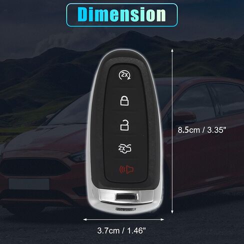 X AUTOHAUX 2 قطعة 5 أزرار بديلة ذكية لمفتاح فوب حافظة مفتاح بعيد للدخول بدون مفتاح غطاء لمفتاح Ford Escape C-Max Focus SE Titanium مع Blad No Chip in Kuwait