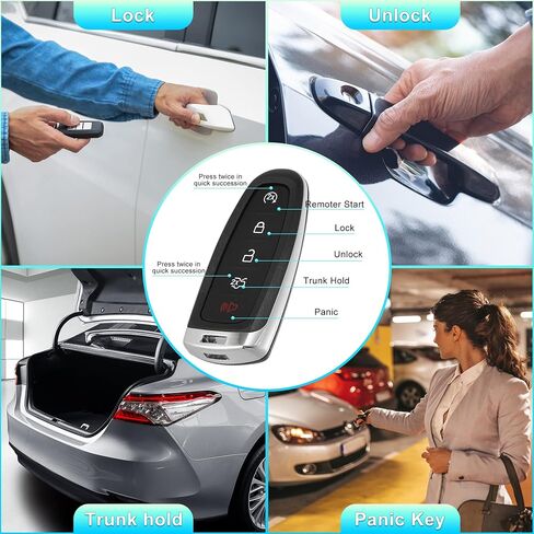 X AUTOHAUX 2 قطعة 5 أزرار بديلة ذكية لمفتاح فوب حافظة مفتاح بعيد للدخول بدون مفتاح غطاء لمفتاح Ford Escape C-Max Focus SE Titanium مع Blad No Chip in Kuwait