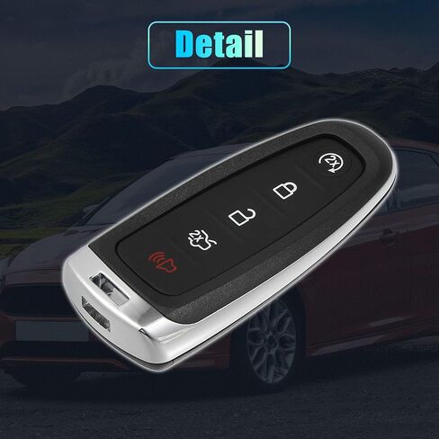 X AUTOHAUX 2 قطعة 5 أزرار بديلة ذكية لمفتاح فوب حافظة مفتاح بعيد للدخول بدون مفتاح غطاء لمفتاح Ford Escape C-Max Focus SE Titanium مع Blad No Chip in Kuwait