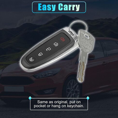 X AUTOHAUX 2 قطعة 5 أزرار بديلة ذكية لمفتاح فوب حافظة مفتاح بعيد للدخول بدون مفتاح غطاء لمفتاح Ford Escape C-Max Focus SE Titanium مع Blad No Chip in Kuwait
