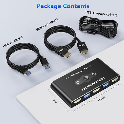KVM Switch 2 مراقب 2 أجهزة كمبيوتر ، 8K@60Hz KVM Switch Display HDMI ، 4K@120Hz ، مفاتيح KVM لجهاز الكمبيوتر 2 شاشة ، 4 أجهزة USB 3.0 مثل لوحة المفاتيح ، الماوس ، الطابعة ، الماسحة الضوئية in Kuwait