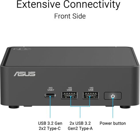 ASUS NUC 15 Pro Tall Barebones Mini PC with Intel Series 2 Core Ultra 5 225H, up to 96GB DDR5 RAM, Dual Storage, Thunderbolt™ 4, Wi-Fi 7 & Bluetooth 5.4, Toolless Chassis Access, VESA Mount Included in Saudi Arabia
