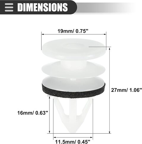 Motoforti Car Door Trim Panel Push Clips Pillar Retainer, for Chevrolet Suburban 1500 07-14, Plastic, No.11519031/11561854/15931605, White, 25 Pcs in Saudi Arabia