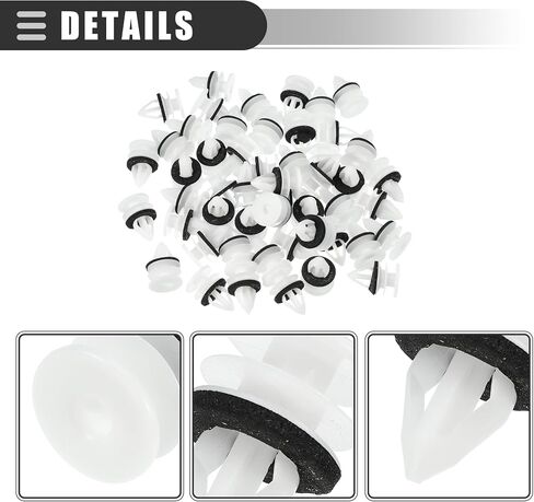 Motoforti Car Door Trim Panel Push Clips Pillar Retainer, for Chevrolet Suburban 1500 07-14, Plastic, No.11519031/11561854/15931605, White, 25 Pcs in Saudi Arabia