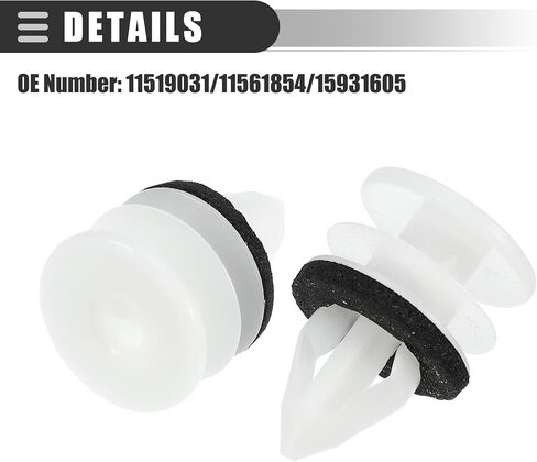 Motoforti Car Door Trim Panel Push Clips Pillar Retainer, for Chevrolet Suburban 1500 07-14, Plastic, No.11519031/11561854/15931605, White, 25 Pcs in Saudi Arabia