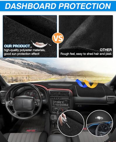 Cartist Dash Cover Fits for Mazda 3 Sedan/Hatchback/MazdaSpeed3 2010 2012 2013 Accessories Dashboard Cover Mat Anti-Slip Pad Carpet Anti-Glare(Suede Material Black) in Kuwait